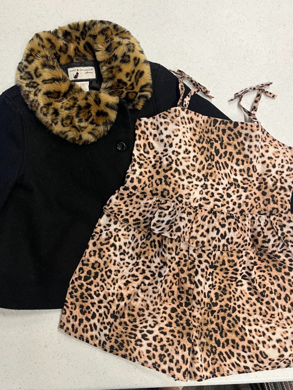Janie and Jack Leopard Print Lot -- Coat and Romper
